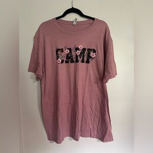 NWOT Camp Graphic T-Shirt with Floral Design
